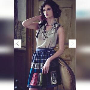 Anthropologie Edme & Esyllte Pinochle Skirt Queen of Heart Playing Card Size 8